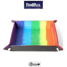 FanRoll    FOLD UP DICE VELVET TRAY W/ PU LEATHER   -  RAINBOW