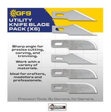 GF9  -  HOBBY TOOLS:   UTILITY KNIFE BLADE PACK 6CT