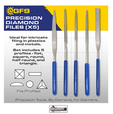 GF9  -  HOBBY TOOLS:   PRECISION DIAMOND FILES 5CT