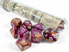 CHESSEX ROLEPLAYING DICE  GEMINI 7-DIE SET COPPER-PURPLE/WHITE CHX30071