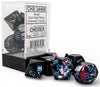 CHESSEX ROLEPLAYING DICE BRUSH 7-DIE SET POLYHEDRAL DARK SIDE/BLUE  (CHX24408)