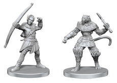 PATHFINDER BATTLES -UNPAINTED MINIS WV26 ELF HUNTER & CATFOLK BANDIT WZK97582