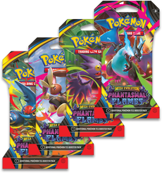 POKEMON ME02 PHANTASMAL FLAMES PACK (FULL ART SET OF 4) SLEEVED BOOSTER PACKS