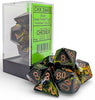 CHESSEX ROLEPLAYING DICE BRUSH 7-DIE SET POLYHEDRAL DEEP FOREST/GOLD  (CHX24405)
