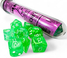 CHESSEX ROLEPLAYING DICE  NEBULA 7-DIE SET GELATINOUS/WHITE CHX30074