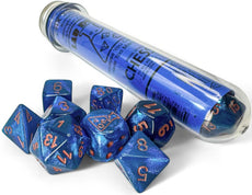 CHESSEX ROLEPLAYING DICE BOREALIS 7-DIE SET MIDNIGHT/COPPER CHX30069