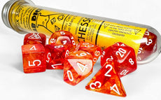 CHESSEX ROLEPLAYING DICE  NEBULA 7-DIE SET MOLTEN/WHITE CHX30073