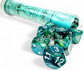 CHESSEX ROLEPLAYING DICE  LUSTROUS 7-DIE SET NEPTUNE/GREY CHX30072