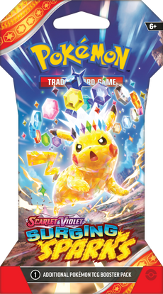 POKEMON - SCARLET AND VIOLET  -  SURGING SPARKS SV8 -  SLEEVED BOOSTER PACK    (2024)