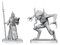 PATHFINDER BATTLES -UNPAINTED MINIS WV27 VLORIAK (DESPOILER DEMON) & DEMONOLOGIST WZK90836