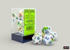 CHESSEX ROLEPLAYING DICE BRUSH 7-DIE SET POLYHEDRAL BREEZY/BLUE  (CHX24409)