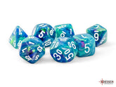 CHESSEX ROLEPLAYING DICE FESTIVE 7-DIE SET MEGA-HEDRAL WATERLILLY/WHITE CHX22546