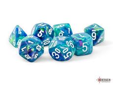 CHESSEX ROLEPLAYING DICE FESTIVE 7-DIE SET MEGA-HEDRAL WATERLILLY/WHITE CHX22546