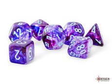 CHESSEX ROLEPLAYING DICE NEBULA 7-DIE SET MEGA-HEDRAL NOCTURNAL/TURQUOISE LUMINARY CHX22557