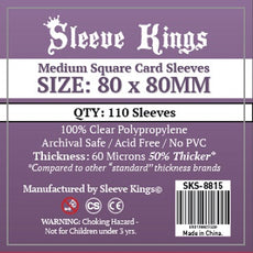 SLEEVE KINGS - MEDIUM SQUARE SLEEVES 80MM X 80MM 110CT