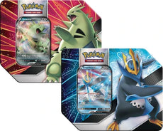 POKEMON -  V  STRIKERS TIN SET OF 2 TYRANITAR V & EMPOLEON V