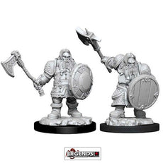 DUNGEONS & DRAGONS - UNPAINTED MINIATURES:  Male Dwarf Fighter (2)   #WZK90004