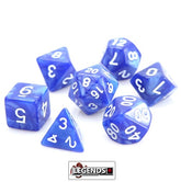 DIE HARD - RPG DICE - BLUE SWIRL w/ WHITE