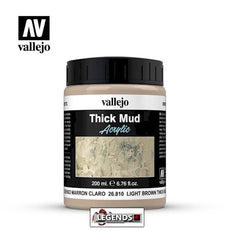 VALLEJO - DIORAMA EFFECTS - LIGHT BROWN THICK MUD - 200ML   VAL-26810