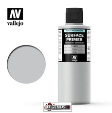 VALLEJO - SURFACE PRIMER  -  GREY  (200ml)   Product #VAL 74.601-200