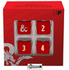 ULTRA PRO - HEAVY METAL D&D - D6   RED/WHITE DICE SET  4-ct   (2022)