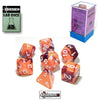 CHESSEX ROLEPLAYING DICE - Gemini ORANGE-PURPLE/WHITE (LAB DICE) 7-Dice Set  (CHX30021)