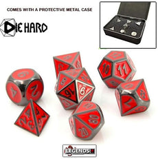 DIE HARD METAL DICE - GOTHICA - Sinister Red Dice Set