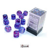 CHESSEX - D6 - 16MM X12  - Nebula: 12D6 Nocturnal/Blue   LUMINARIA (2021)  (CHX27757)