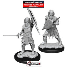 DUNGEONS & DRAGONS - UNPAINTED MINIATURES: MALE HUMAN FIGHTER (2)  #WZK 90144