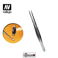 VALLEJO HOBBY TOOLS - Straight Tip Stainless Steel Tweezers (175 mm)    #T12008