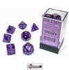 CHESSEX ROLEPLAYING DICE - Borealis® Polyhedral Royal Purple/gold Luminary 7-Die Set  (CHX27587)