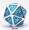 DIE HARD METAL DICE - MYTHICA - DIRE D20 - PLATINUM AQUAMARINE