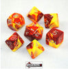 CHESSEX ROLEPLAYING DICE - Gemini Red-Yellow/Silver 7-Dice Set  (CHX26450)