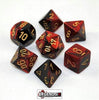 CHESSEX ROLEPLAYING DICE - Gemini Black-Red/Gold 7-Dice Set  (CHX26433)