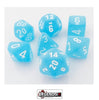 CHESSEX ROLEPLAYING DICE - Frosted Caribbean Blue 7-Dice Set  (CHX27416)