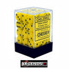 CHESSEX - D6 - 12MM X36  - Opaque: 36D6 Yellow / Black  (CHX25802)