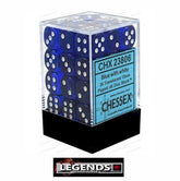 CHESSEX - D6 - 12MM X36  - Translucent: 36D6 Blue / White  (CHX23806)