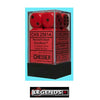 CHESSEX - D6 - 16MM X12  - Opaque: 12D6 Red / Black  (CHX25614)