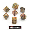 CHESSEX ROLEPLAYING DICE - Lustrous Gold/Silver 7-Dice Set  (CHX27493)