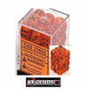 CHESSEX - D6 - 12MM X36  - Vortex: 36D6 Orange / Black  (CHX27833)