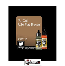 VALLEJO MODEL AIR:  :  USA Flat Brown   (17ml)  VAL 71.026