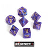 CHESSEX ROLEPLAYING DICE - Lustrous Purple/Gold 7-Dice Set  (CHX27497)
