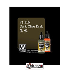 VALLEJO MODEL AIR:  :  41 Dark Olive Drab  (17ml)  VAL 71.316