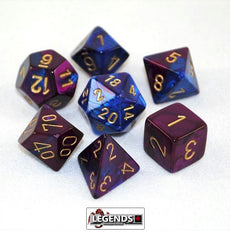 CHESSEX ROLEPLAYING DICE - Gemini Blue-Purple/Gold 7-Dice Set  (CHX26428)