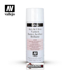 VALLEJO SPRAY PAINT - 400mL Acrylic Gloss Varnish 28.530 *IN-STORE ONLY*