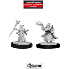 DUNGEONS & DRAGONS NOLZUR'S MARVELOUS UNPAINTED MINIATURES: Male Gnome Wizards (2) #WZK 73382