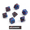 CHESSEX ROLEPLAYING DICE - Gemini Black-Starlight/Red 7-Dice Set  (CHX26458)