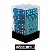 CHESSEX - D6 - 12MM X36  - Translucent: 36D6 Teal / White  (CHX23815)