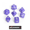 CHESSEX ROLEPLAYING DICE - Opaque Purple/White 7-Dice Set  (CHX25407)
