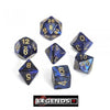 CHESSEX ROLEPLAYING DICE - Scarab Royal Blue/Gold 7-Dice Set  (CHX27427)